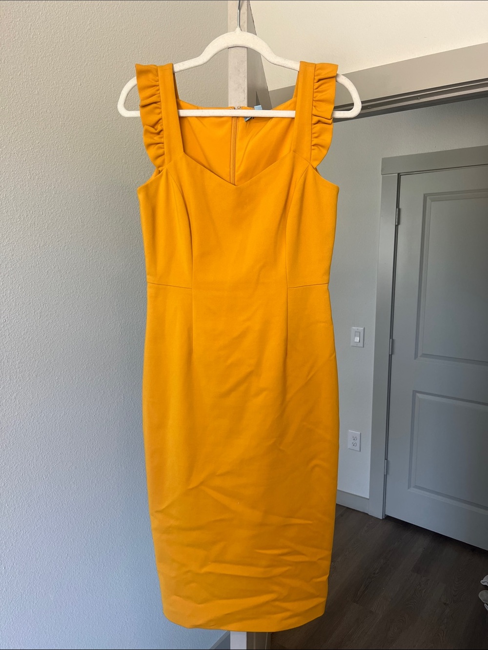Antonio Milano Yellow Ruffle-Sleeve Sheath Dress